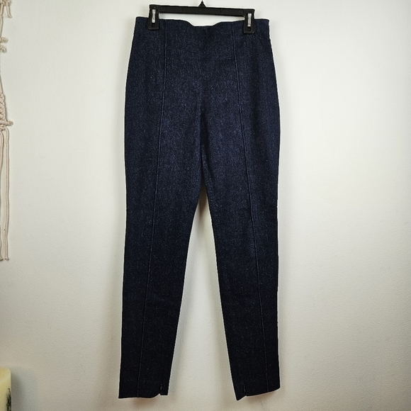 Theory High-Rise Nep Denim dark Wash Skinny Leggings Size 12 - Picture 4 of 10